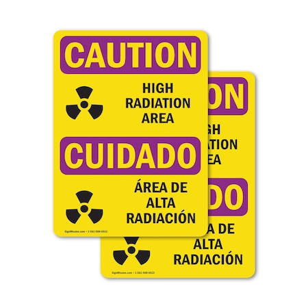 Signmission Radiation & Laser Sign, 10 in H x 7 in W, Vinyl Decal, Rectangle OS-2PACK-CR-D-710-L-10169